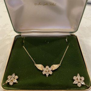 Vintage Rhinestone STAR-ART Jewelry Set 12K GF